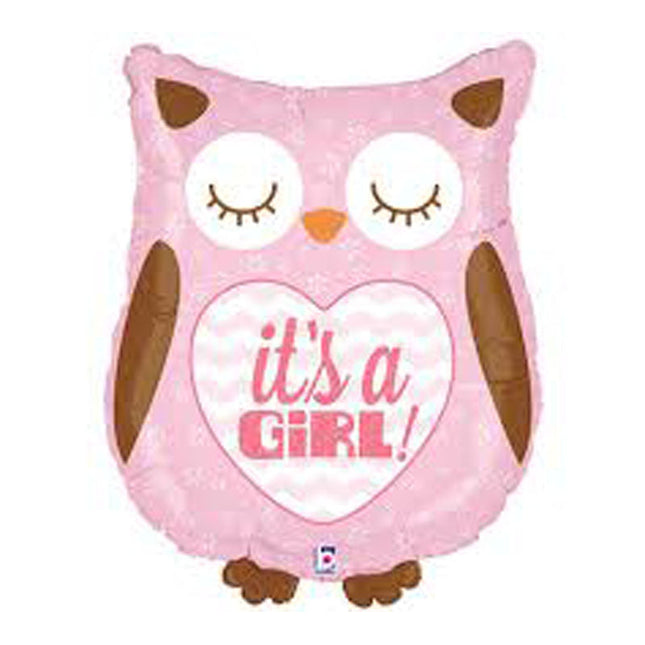 Balon folija holografski - It's a Girl, sova