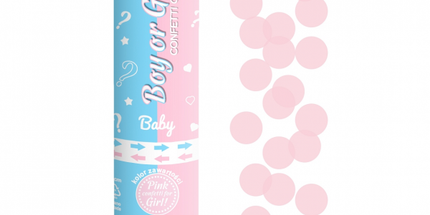 Konfettikanone Rosa, Gender Reveal & Baby Shower Party