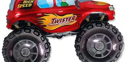 Balon folija - Twister car, rdeča barva, 35cm