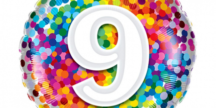 Balon folija - Številka 9, 46cm 