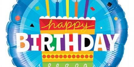 Balon folija - "Happy Birthday", Svečke