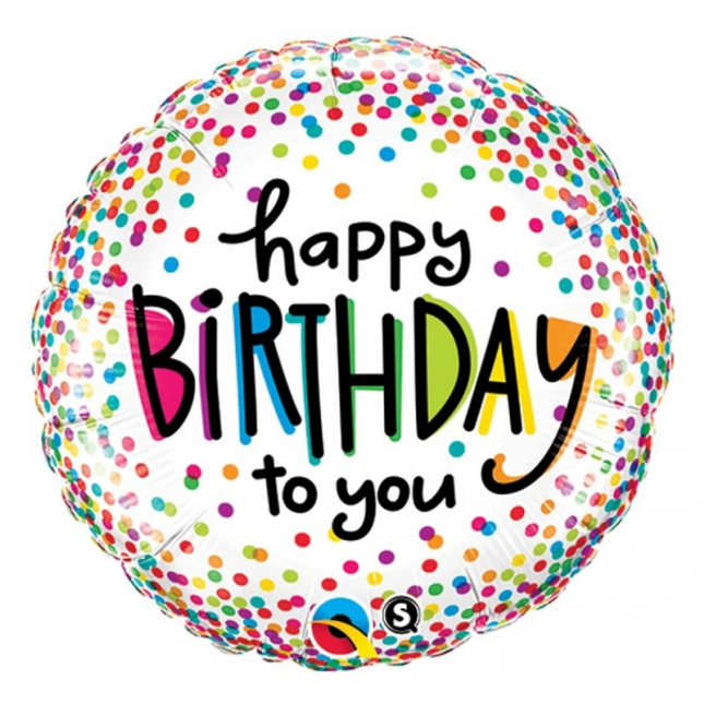 Balon folija - "Happy Birthday'', 45cm - Mojbalon