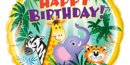 Balon folija - Happy Birthday, Živali
