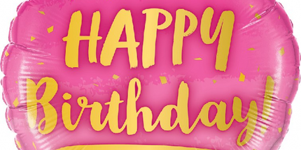 Balon folija - "Happy Birthday", zlata