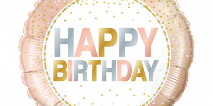 Balon folija - "Happy Birthday", metalik pikice