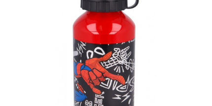 Spiderman Aluminium Trinkflasche – 400 ml, Kinder Wasserflasche