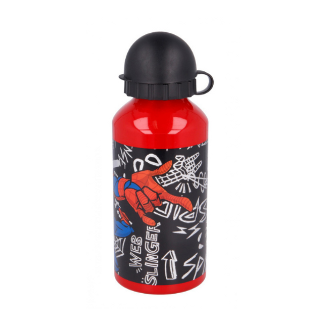 Spiderman Aluminium Trinkflasche – 400 ml, Kinder Wasserflasche