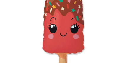 Balon folija - Sladoled, rdeča barva, 80cm