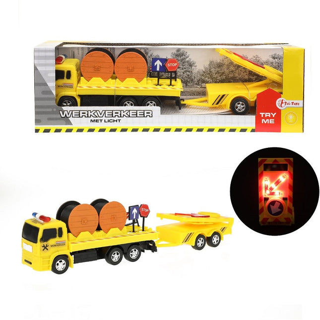 Baufahrzeug LKW mit Licht – 10x32 cm, Spielzeug Truck