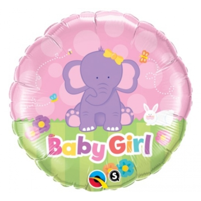 Balon folija - Baby Girl, Slonček, 46cm