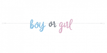 Viseč napis Boy or Girl, 213cm