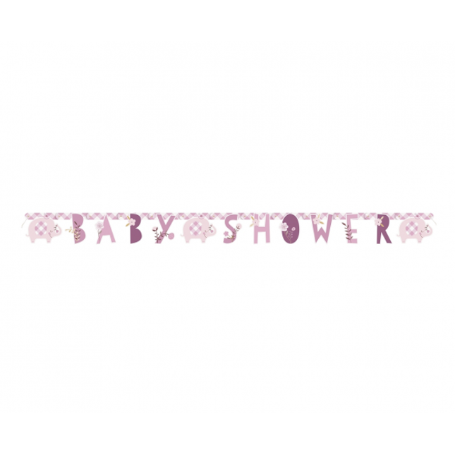 Viseč napis Baby Shower, roza barva