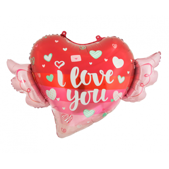 Balon folija v obliki srca "I love you", 68x47cm