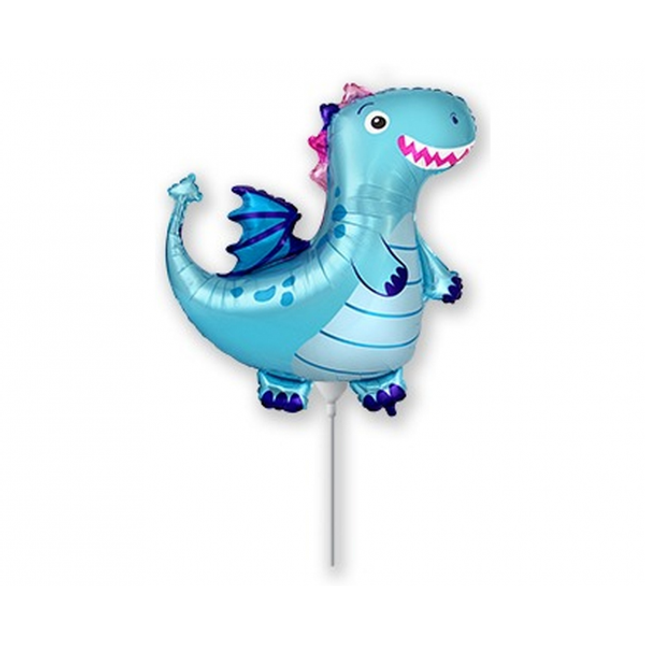 Balon folija - Zmaj, modra barva, 35cm