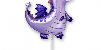 Balon folija - Zmaj, purple barva, 35cm
