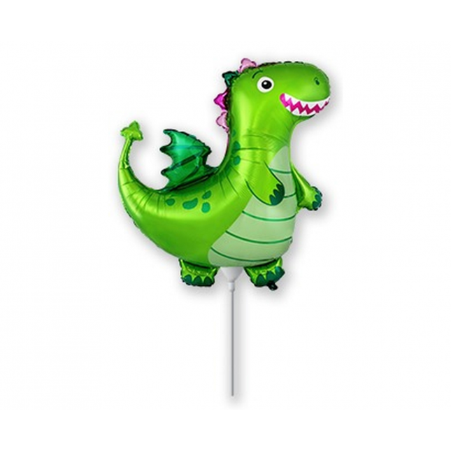 Balon folija - Zmaj, zelena barva, 35cm