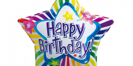 Balon folija - Zvezda, Happy Birthday