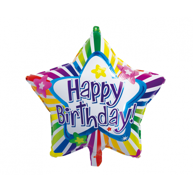 Balon folija - Zvezda, Happy Birthday