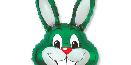 Balon folija Zajec, zelena barva, 60cm