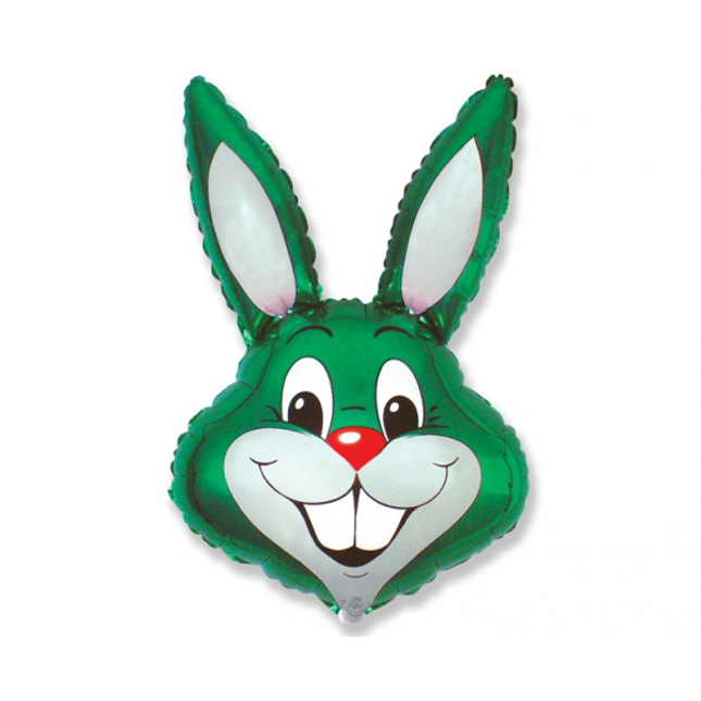 Balon folija Zajec, zelena barva, 60cm
