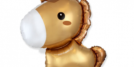 Balon folija - Konjiček, rjava barva