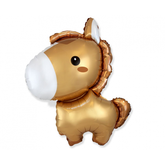 Balon folija - Konjiček, rjava barva