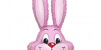 Balon folija Zajec, svetlo roza barva, 60cm