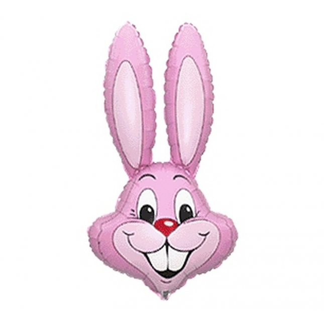 Balon folija Zajec, svetlo rosa barva, 60cm