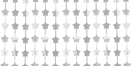 Vorhang Stern, silberfarben, 100x200 cm, Partydekoration