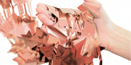 Vorhang Stern, rosa-goldfarben, 100x200 cm, Partydeko