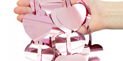 Herz-Vorhang Rosa – 100x200 cm, Partydeko Deko