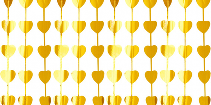 Vorhang Herzen, goldfarben, 100x200 cm, Partydekoration