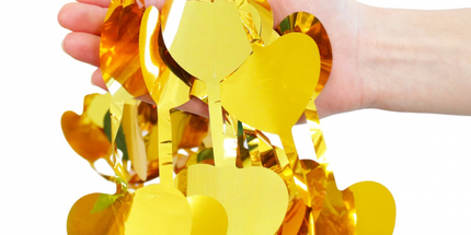 Vorhang Herzen, goldfarben, 100x200 cm, Partydekoration