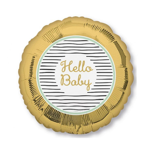 Balon folija - Hello Baby, zlata barva