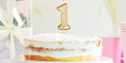 Geburtstagskerze Nr. 1 – Gold, 1. Geburtstag, 8 cm