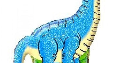 Balon folija dinozaver - Diplodocus, modra barva, 35cm
