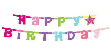 Viseč napis Happy Birthday, Princeska, 180cm