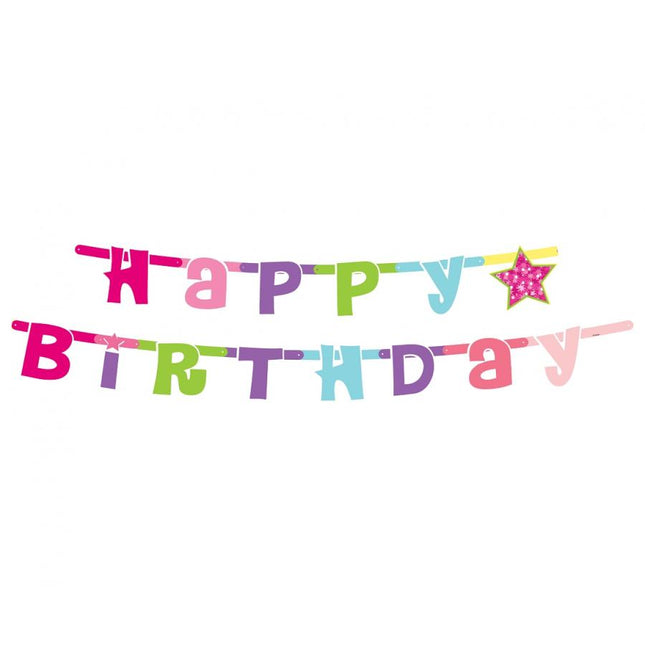 Viseč napis Happy Birthday, Princeska, 180cm