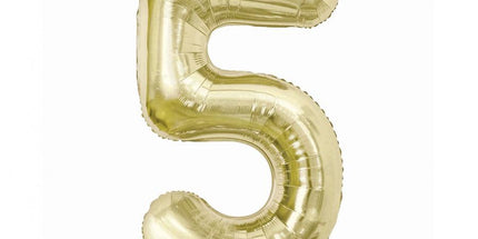 Balon folija - številka 5, šampanjec barva
