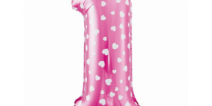 Balon folija - številka 1, srčki