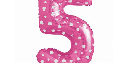 Balon folija - številka 5, srčki