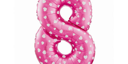 Balon folija - številka 8, srčki
