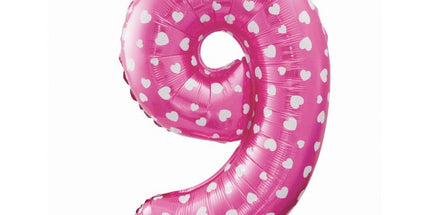 Balon folija - številka 9, srčki
