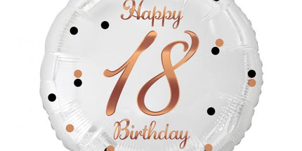 Balon folija - Happy 18 Birthday, roza zlata barva