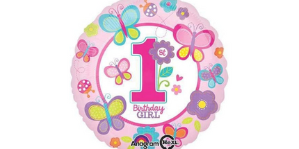 Balon folija - 1st Birthday Girl