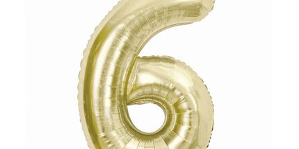 Balon folija - številka 6, šampanjec barva