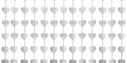 Vorhang Herzen – Silber, 100×200 cm, Party- und Raumdeko
