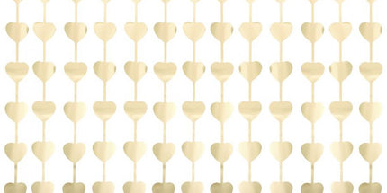 Vorhang Herzen – Hellgold, 100×200 cm, Party- und Raumdeko