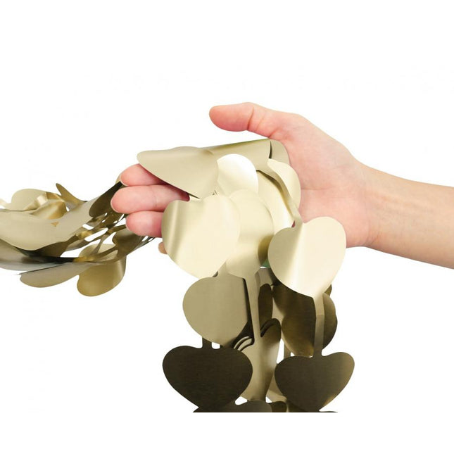 Vorhang Herzen – Hellgold, 100×200 cm, Party- und Raumdeko