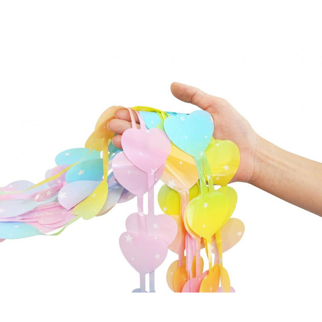 Zavesa - Srčki, mix color